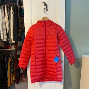 Women's Red Columbia Long Lightweight Puffy Jacket, Size Medium